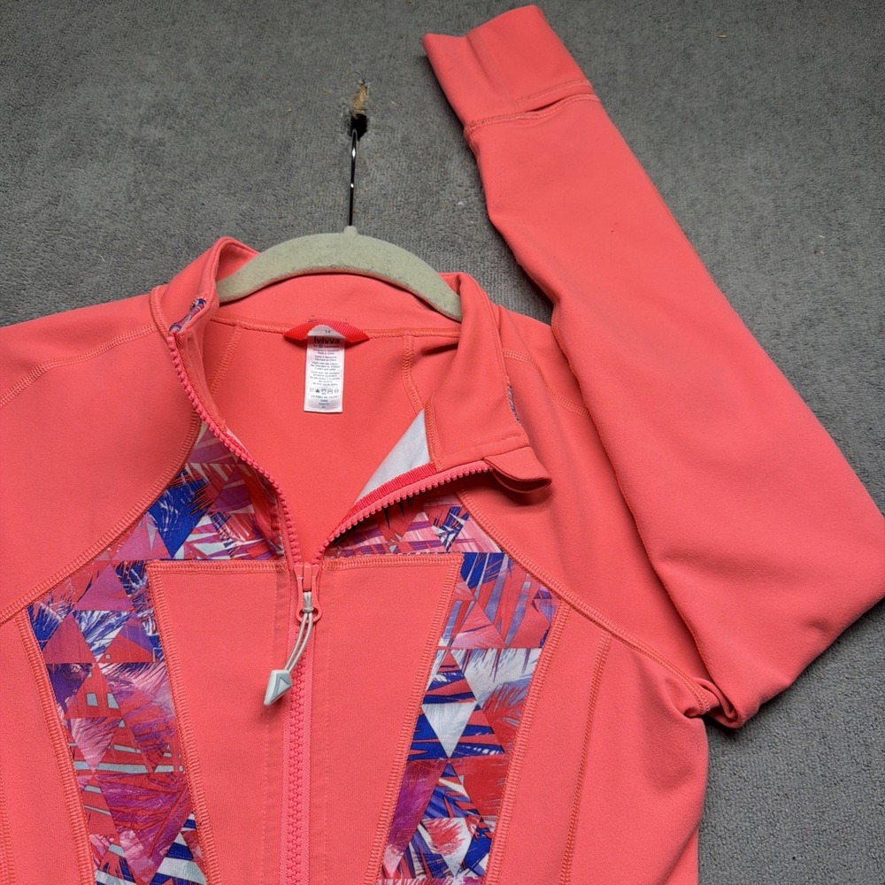 ivivva by Lululemon Girls Pink Zip Up Athletic Jacket Size 14